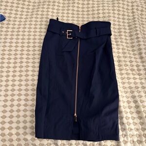 Ted Baker London Dark Blue Pencil Skirt with Gold Accents